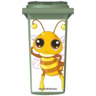 Cute Miss Bee Wheelie Bin Sticker Panel